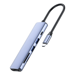 HB01 OEM Factory Aluminum 6 in 1 USB-C Docking Station 1