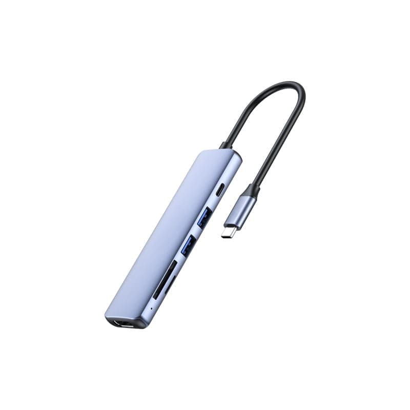 HB01 OEM Factory Aluminum 6 in 1 USB-C Docking Station