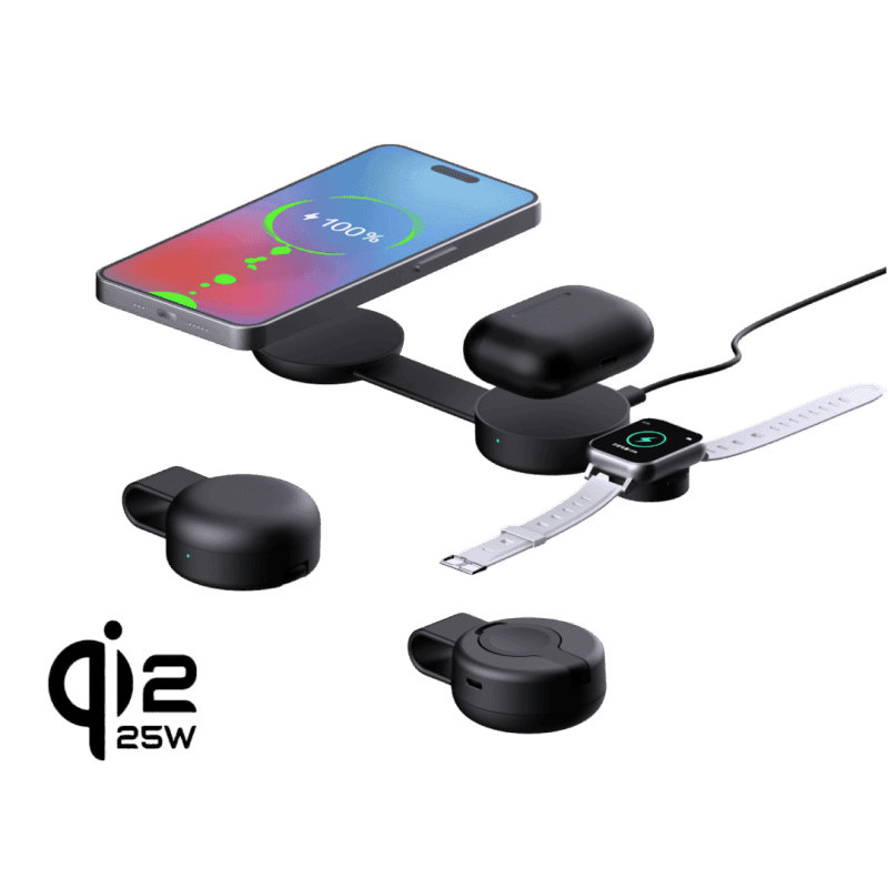 MQ31 Portable 25W 3 in 1 Qi2.2 Wireless Charger Dock for iphone 17 Pro
