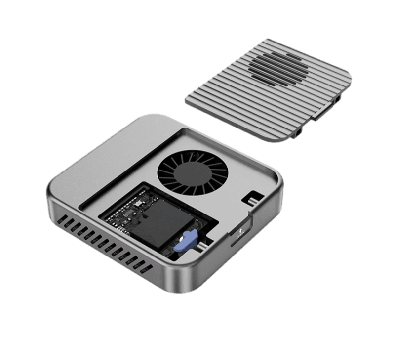 M206 Magnetic M.2 SSD Enclosure with Cooling Fan | RADERTECH