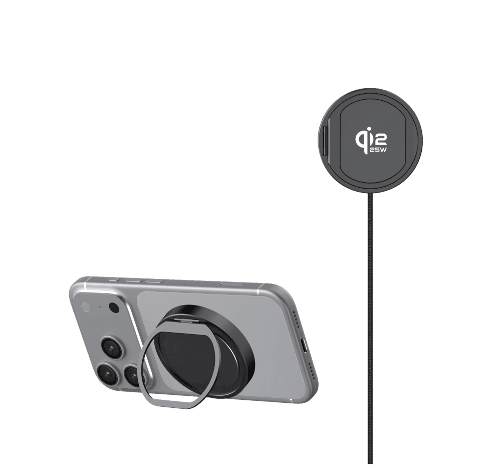 MQ11 25W Qi2.2 Ring Stand Wireless Charger for iphone18 Pro Max
